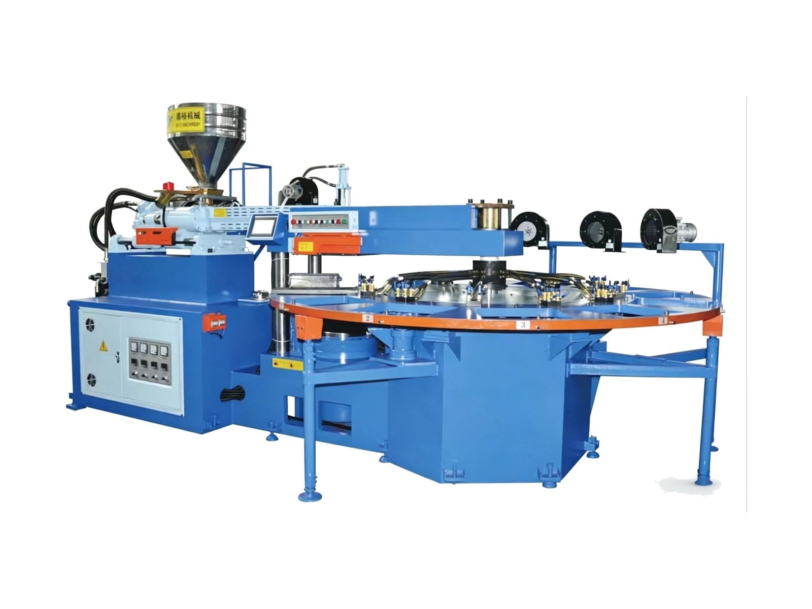 DY-1106TR/TPU / DY-1112TR/TPU - Full Automatic Single-Color Water-Cooling Rotary Sole Machine — 150T (TR / TPU)
