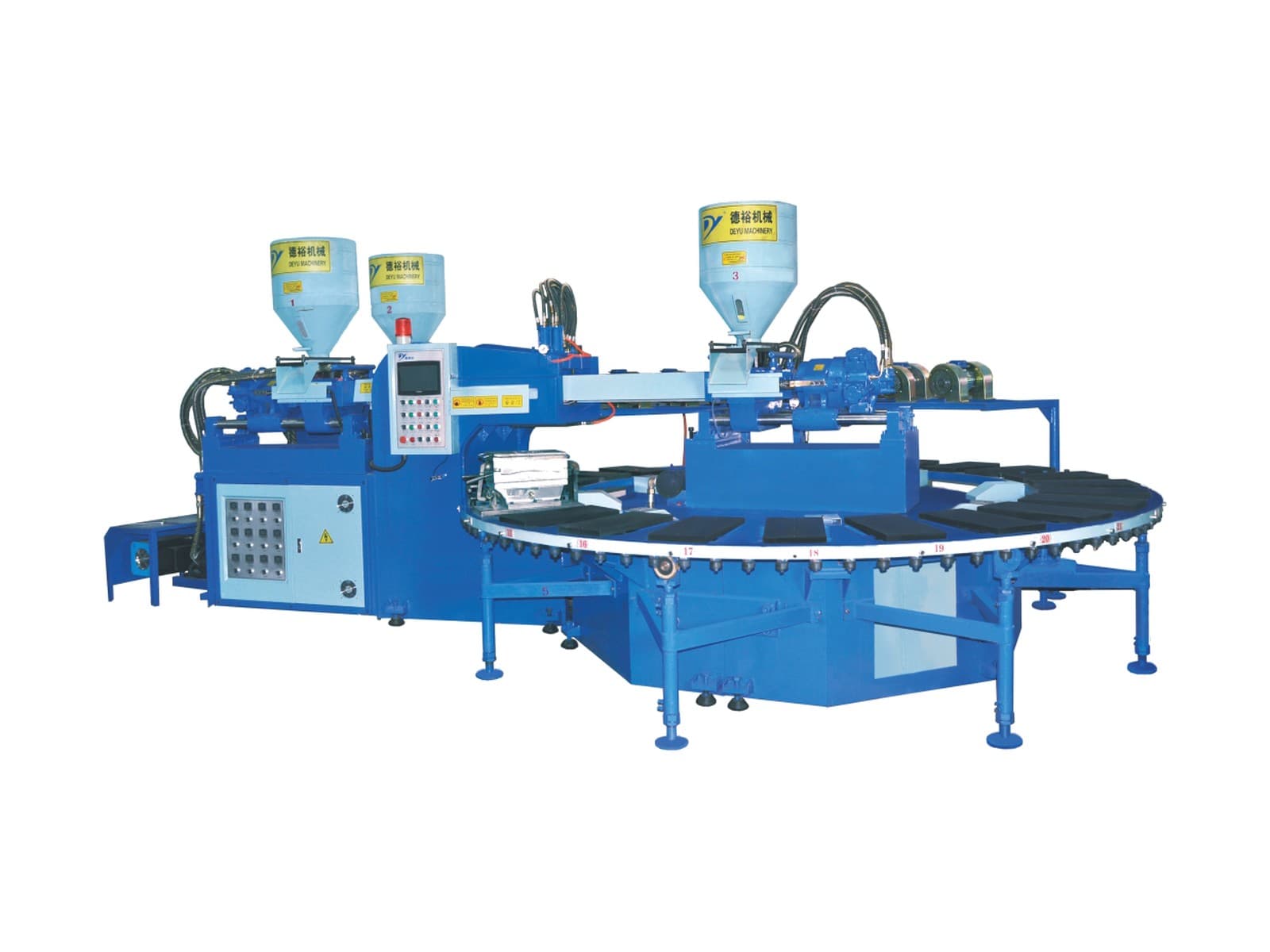DY-3124C - Full Automatic Rotary Type Three Color Plastic Air Blowing Injection Moulding Machine